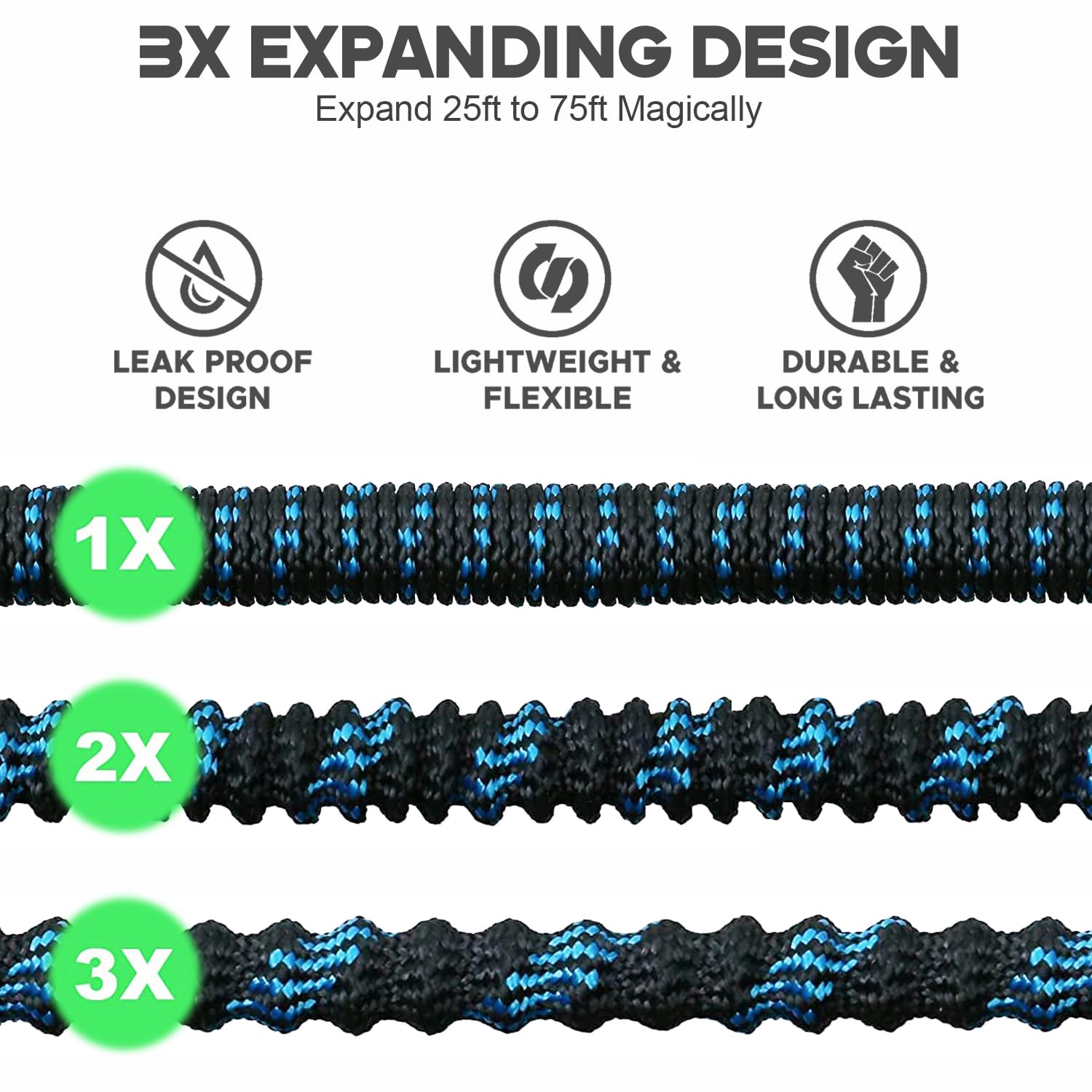 Expandable Garden Hose 75 ft W - Flexible Hose Braided recension och pris